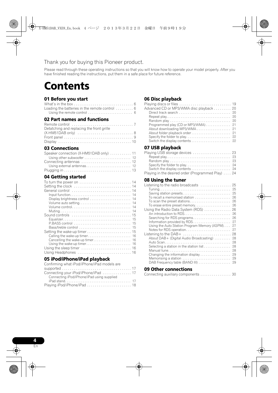Pioneer X-HM51DAB-K User Manual | Page 4 / 44