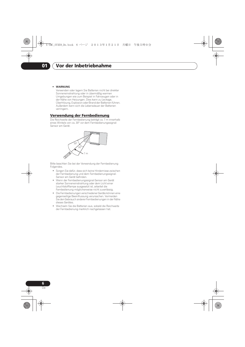 Verwendung der fernbedienung, Vor der inbetriebnahme 01 | Pioneer X-SMC00 User Manual | Page 78 / 256