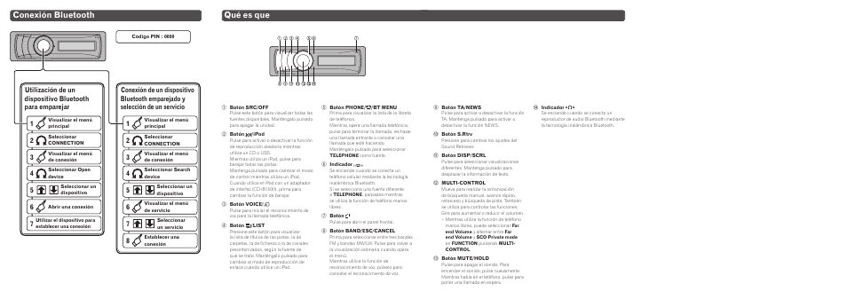 Conexión bluetooth, Qué es que | Pioneer DEH-P7100BT User Manual | Page 4 / 8