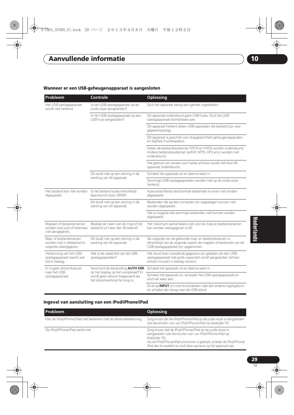 Aanvullende informatie 10 | Pioneer X-CM31-W User Manual | Page 157 / 228