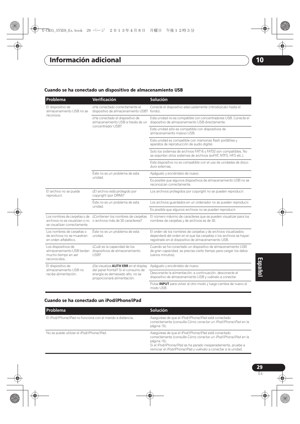 Información adicional 10 | Pioneer X-CM31-W User Manual | Page 189 / 228