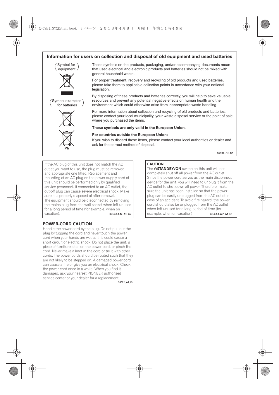 Pioneer X-CM31-W User Manual | Page 3 / 228