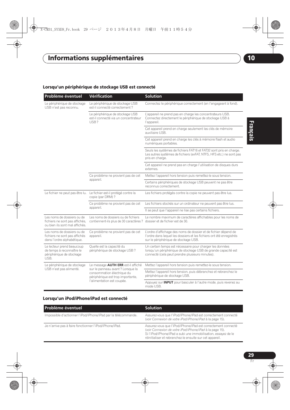 Informations supplémentaires 10 | Pioneer X-CM31-W User Manual | Page 61 / 228