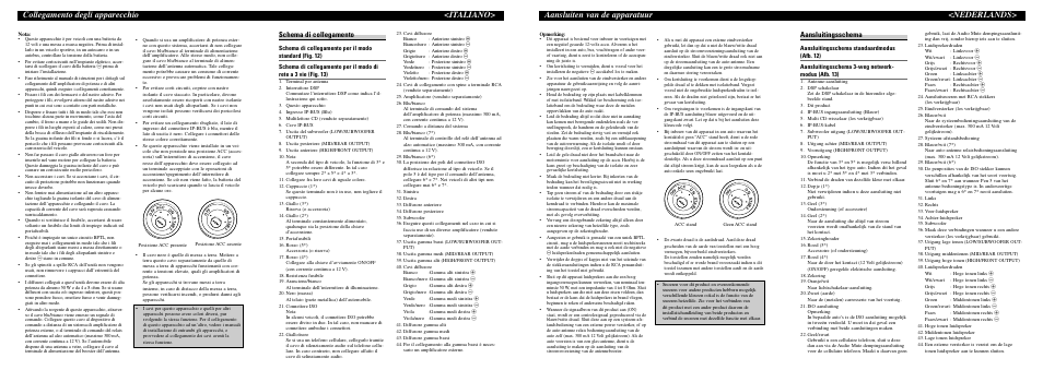 Collegamento degli apparecchio <italiano, Aansluiten van de apparatuur <nederlands, Schema di collegamento | Aansluitingsschema | Pioneer DEH-P9400MP User Manual | Page 8 / 8