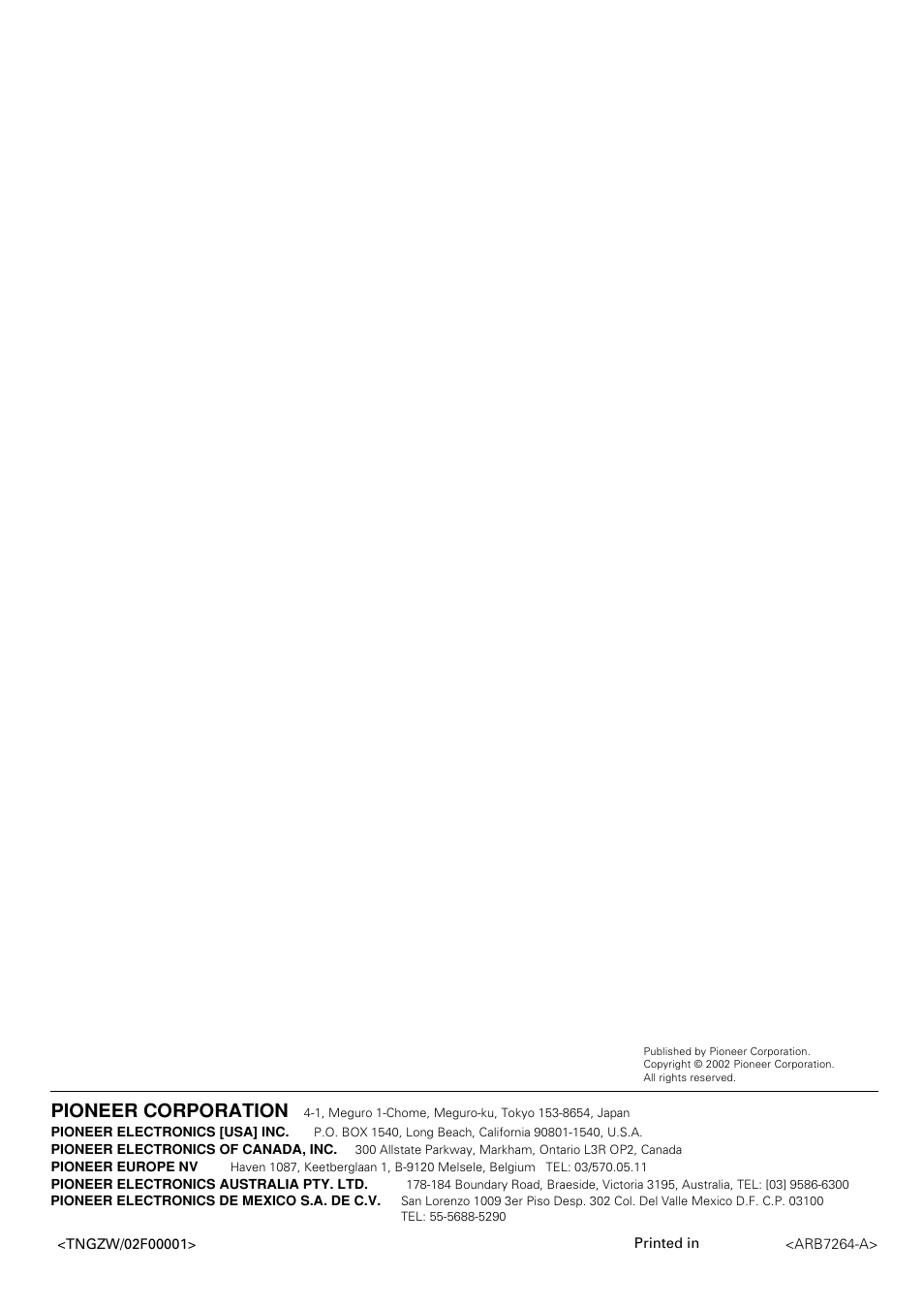 Pioneer corporation | Pioneer VSX-D1011-S User Manual | Page 108 / 108