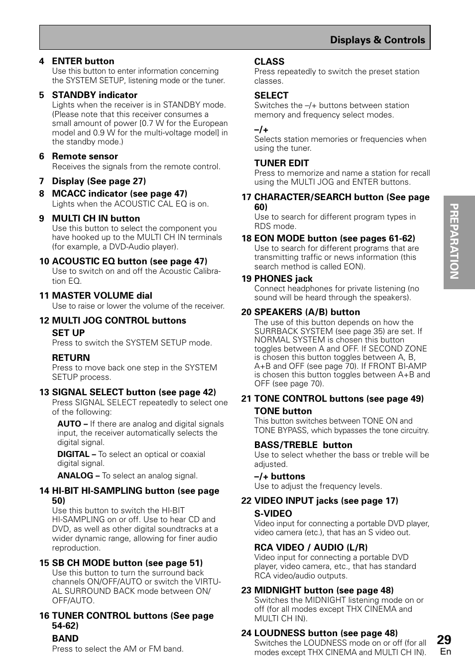 Prep ara tion prep ara t ion | Pioneer VSX-D1011-S User Manual | Page 29 / 108