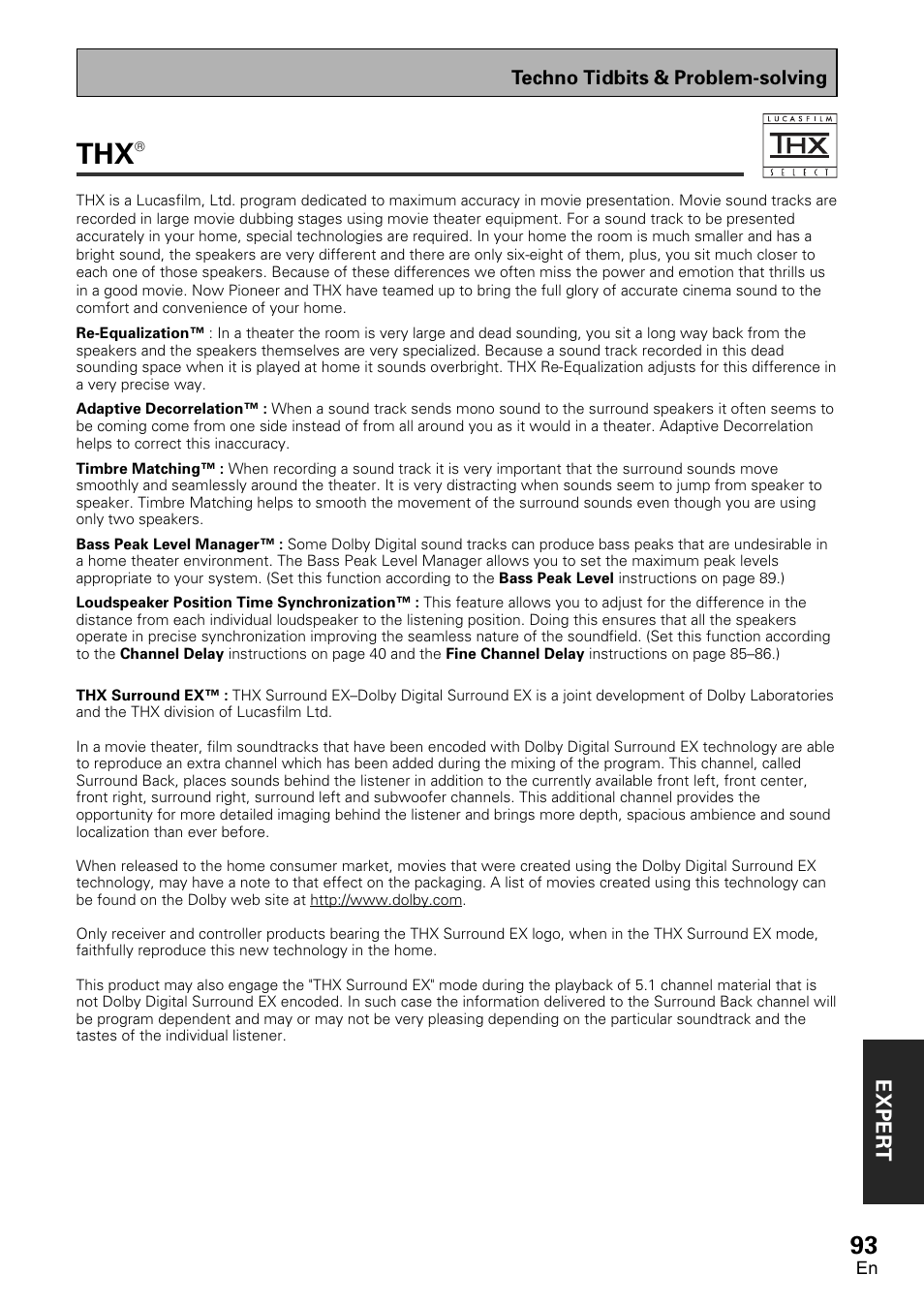 Exper t | Pioneer VSX-D1011-S User Manual | Page 93 / 108