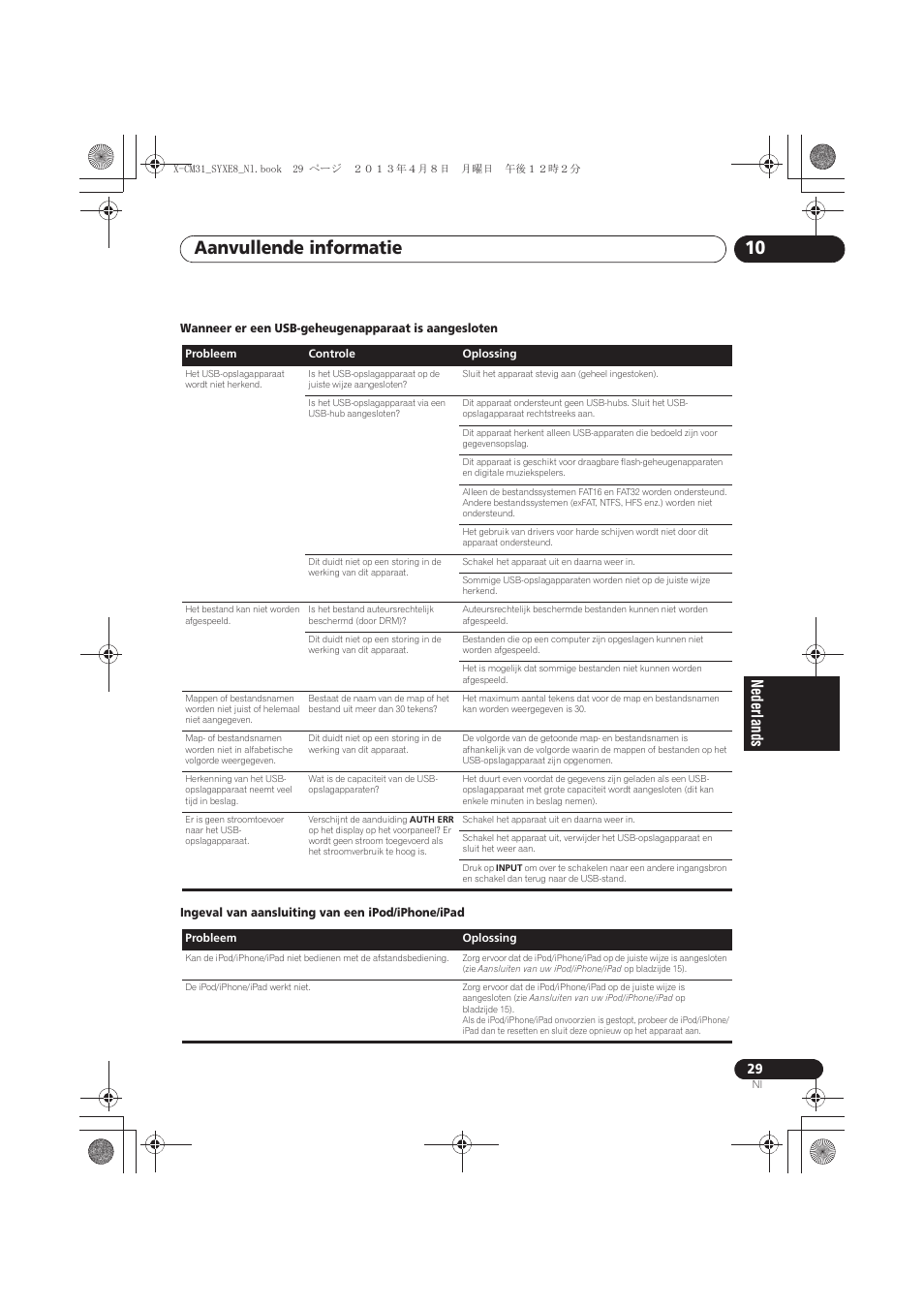 Aanvullende informatie 10 | Pioneer X-CM31-W User Manual | Page 157 / 228