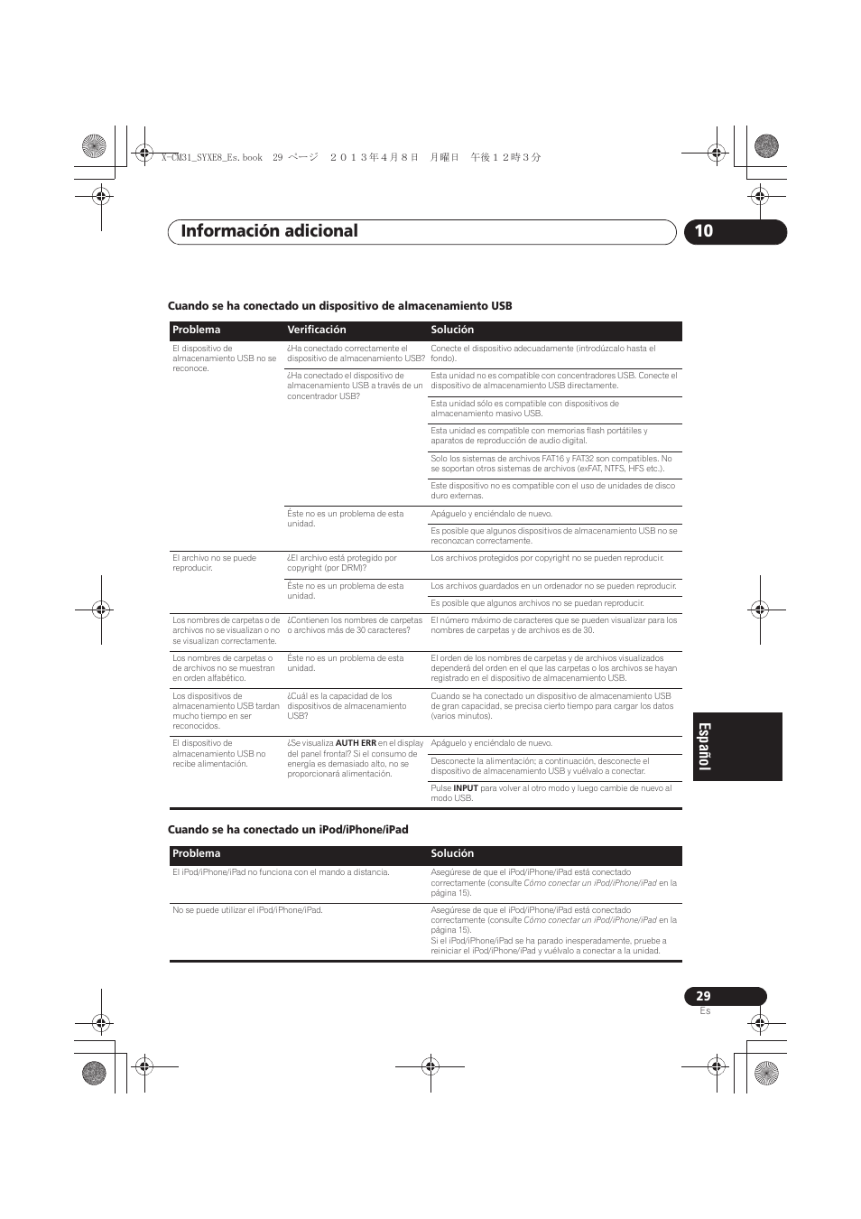 Información adicional 10 | Pioneer X-CM31-W User Manual | Page 189 / 228