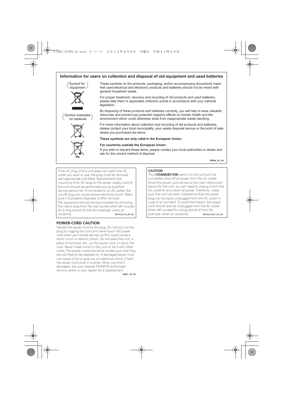 Pioneer X-CM31-W User Manual | Page 3 / 228