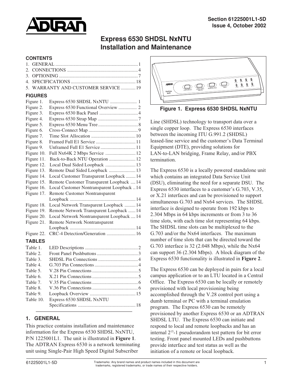 ADTRAN 6530 User Manual | 20 pages