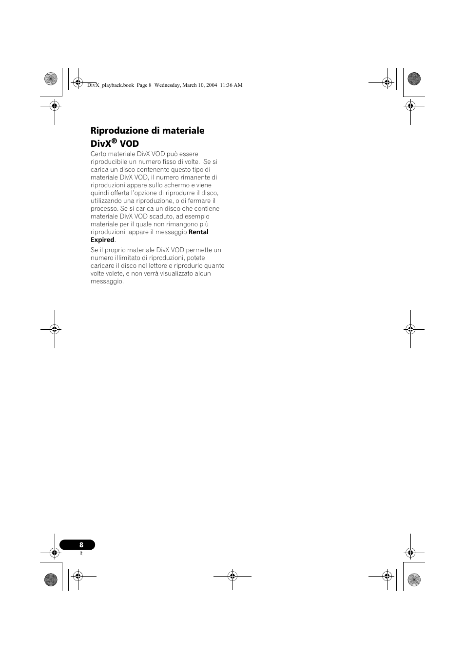 Riproduzione di materiale divx | Pioneer DV-575A-K User Manual | Page 8 / 24
