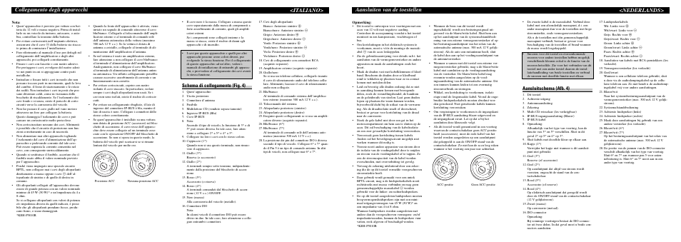 Aansluiten van de toestellen <nederlands, Collegamento degli apparecchi, Italiano | Schema di collegamento (fig. 4), Aansluitschema (afb. 4) | Pioneer KEH-P4013R User Manual | Page 6 / 6