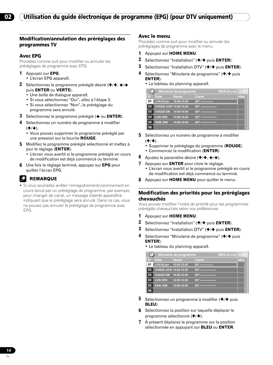 Avec le menu | Pioneer PDP-435XDE User Manual | Page 28 / 100