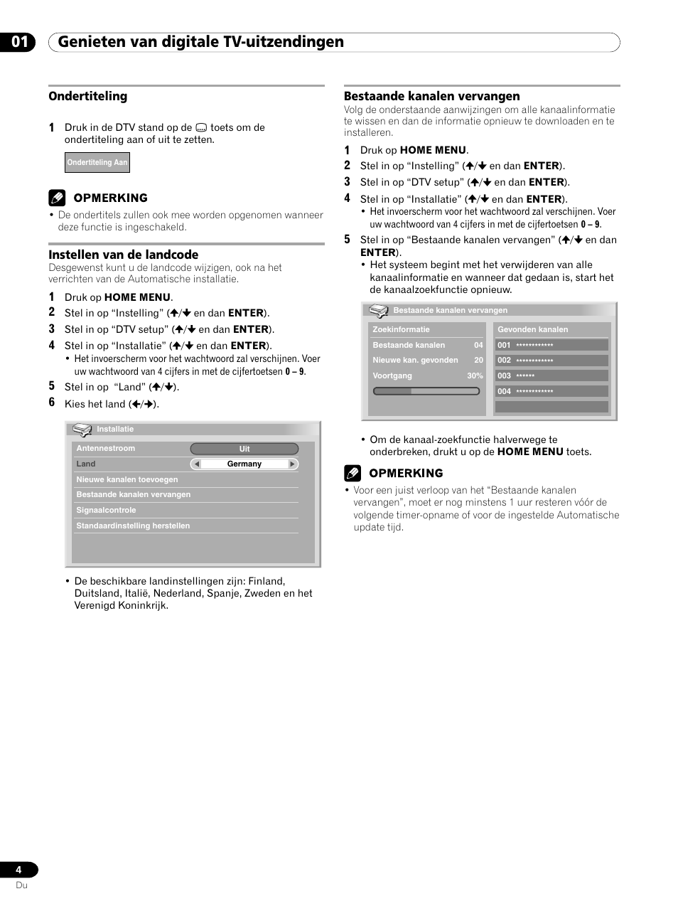 01 genieten van digitale tv-uitzendingen | Pioneer PDP-435XDE User Manual | Page 60 / 100