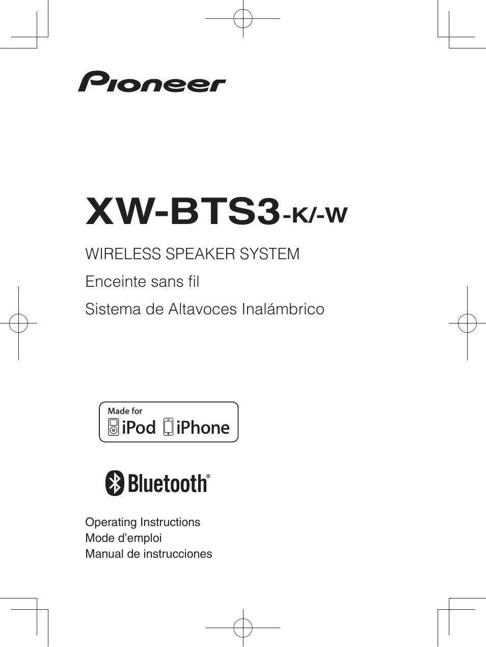 Pioneer XW-BTS3-W User Manual | 72 pages