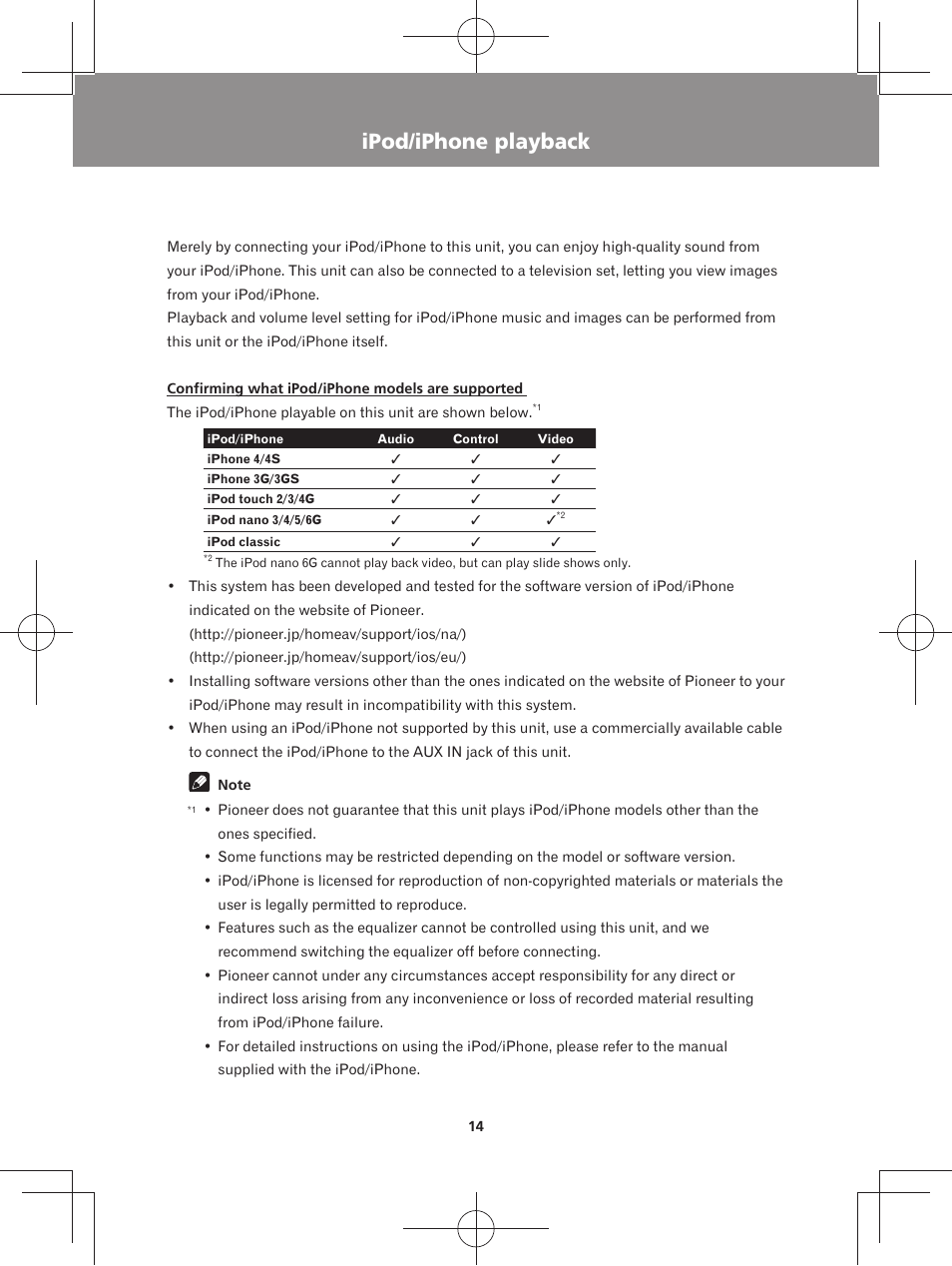 Ipod/iphone playback | Pioneer XW-BTS3-W User Manual | Page 14 / 72
