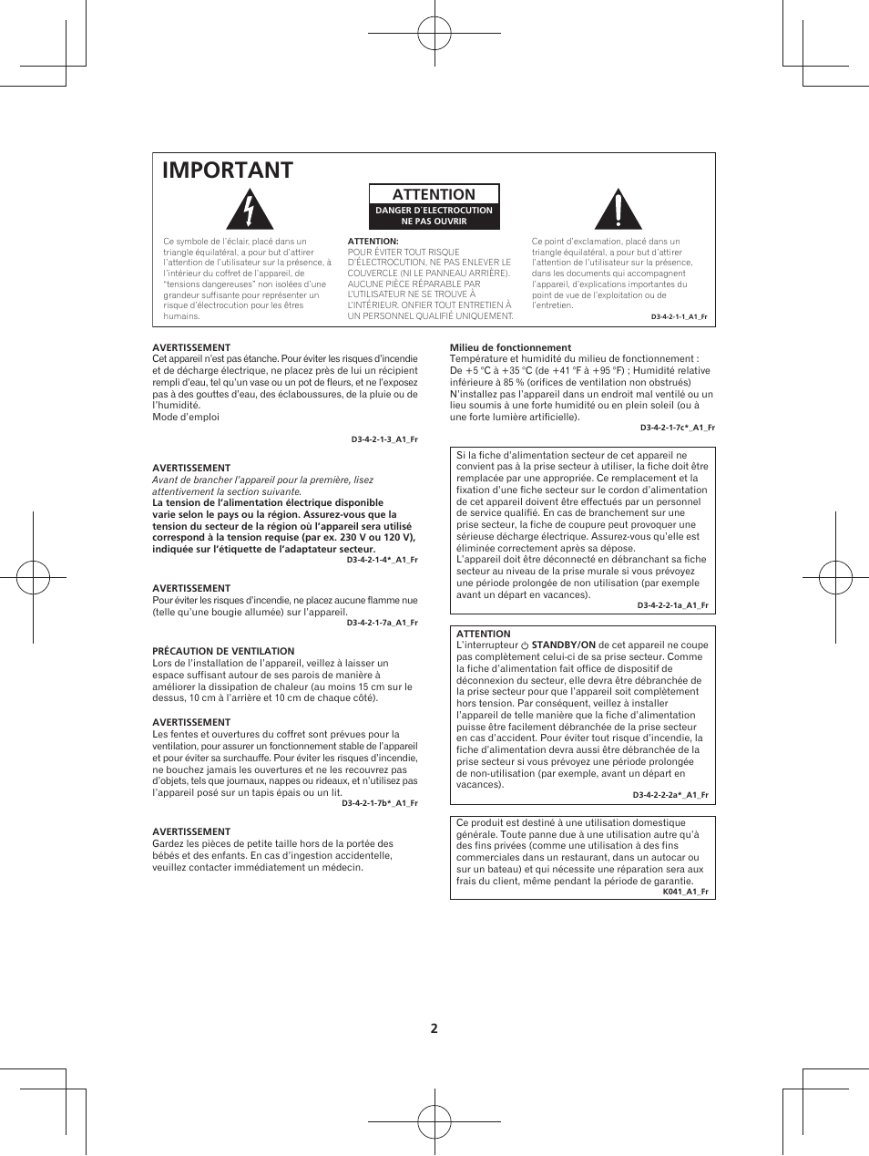 Important, Attention | Pioneer XW-BTS3-W User Manual | Page 26 / 72