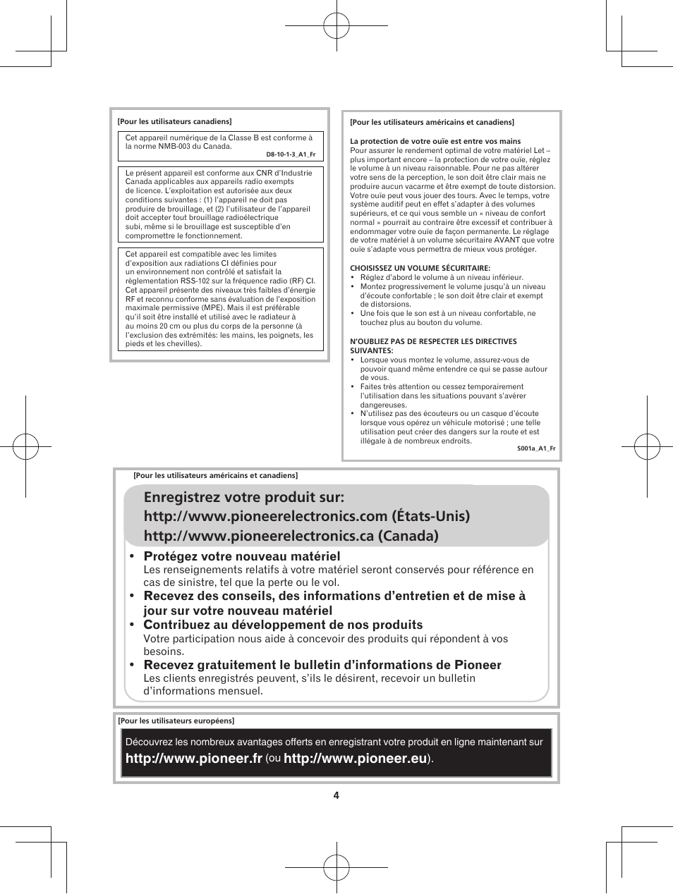 Protégez votre nouveau matériel | Pioneer XW-BTS3-W User Manual | Page 28 / 72