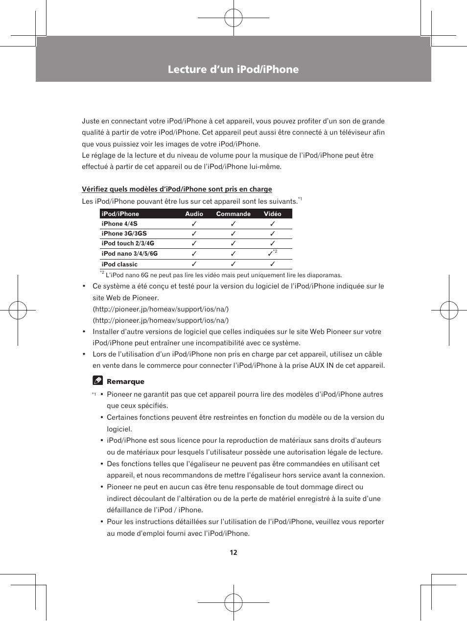 Lecture d’un ipod/iphone | Pioneer XW-BTS3-W User Manual | Page 36 / 72