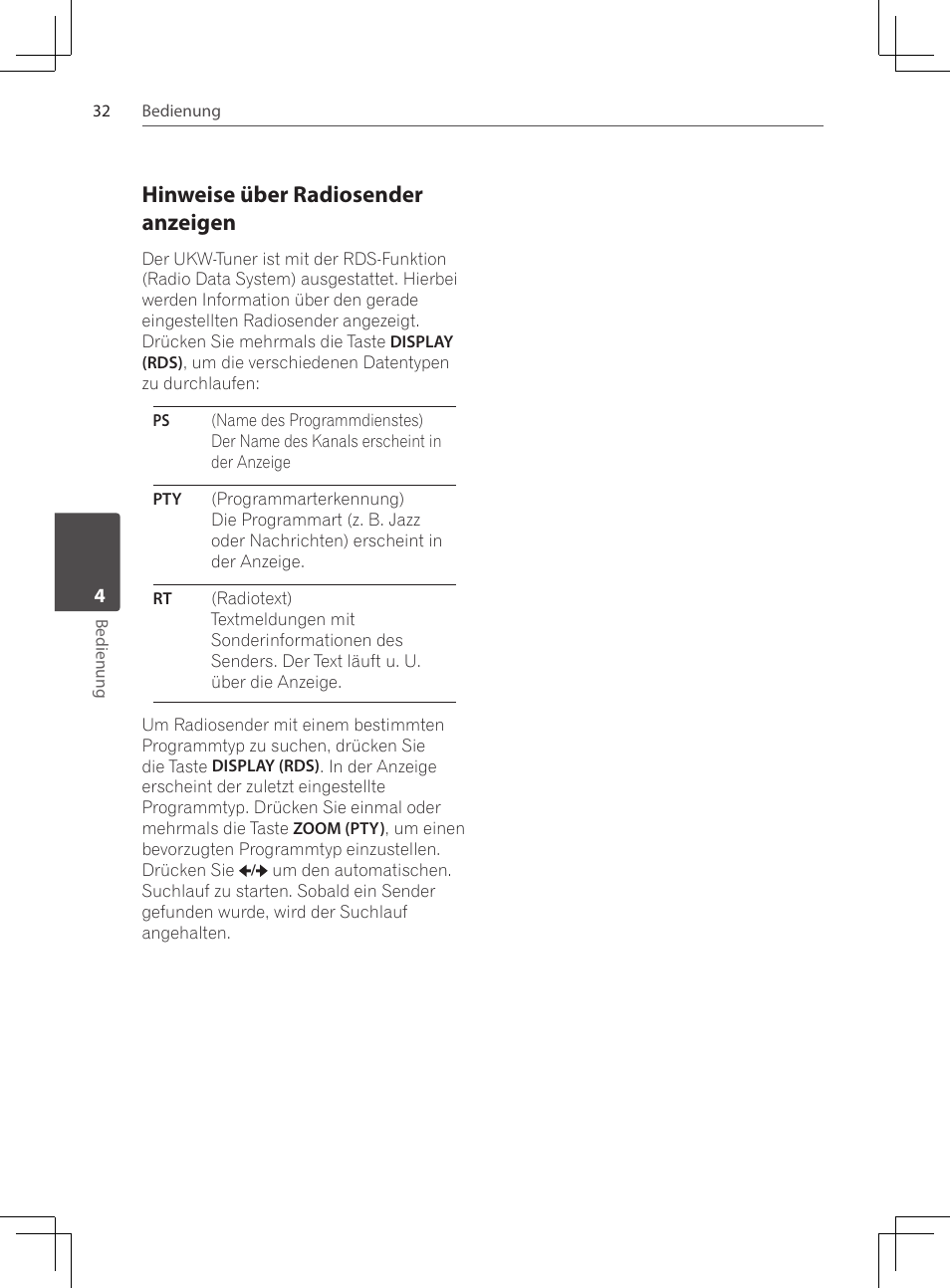 Hinweise über radiosender, Anzeigen, Hinweise über radiosender anzeigen | Pioneer DCS-424K User Manual | Page 124 / 280