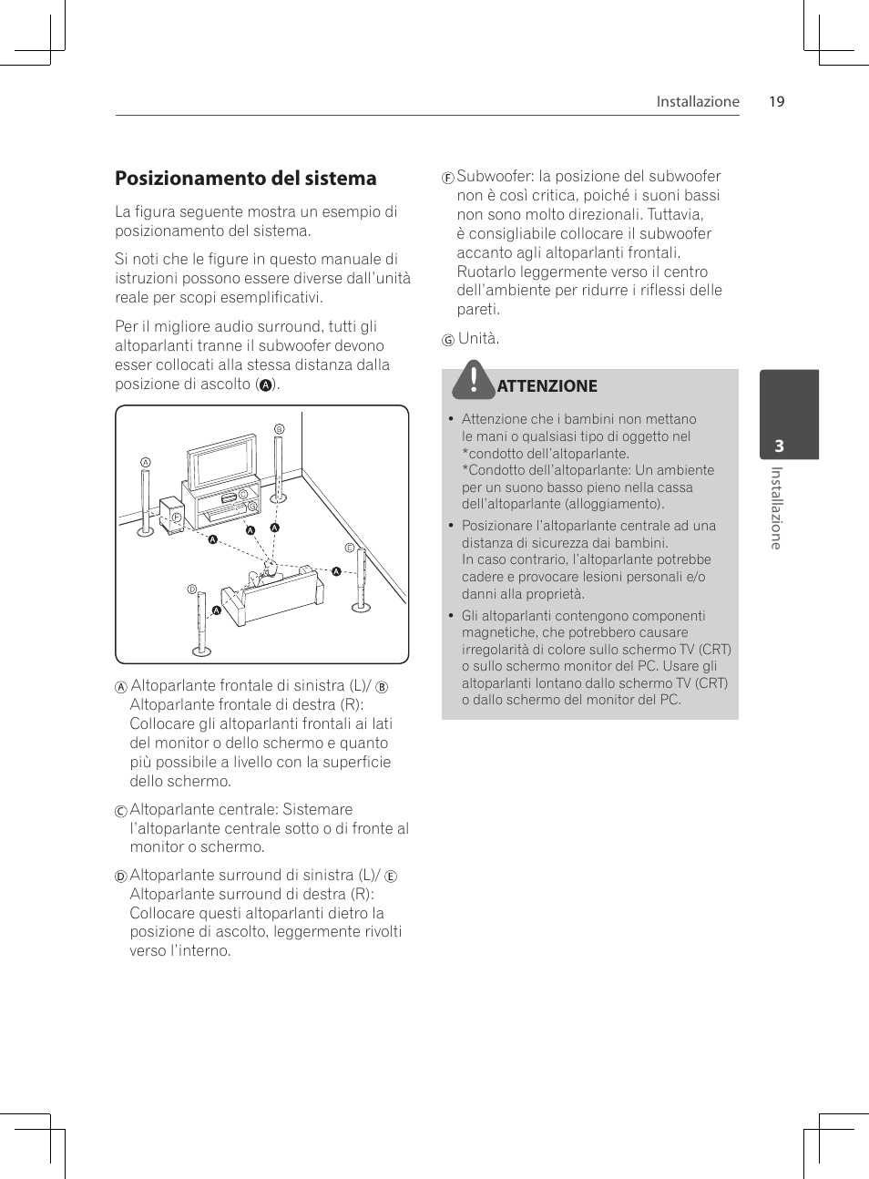 Posizionamento del sistema | Pioneer DCS-424K User Manual | Page 157 / 280