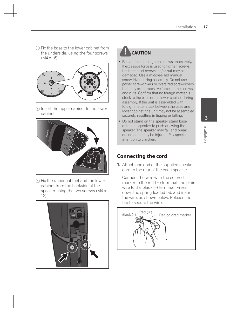 Connecting the cord | Pioneer DCS-424K User Manual | Page 17 / 280