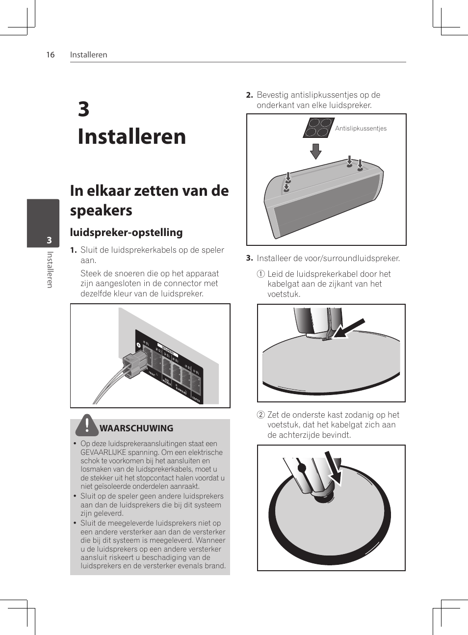 In elkaar zetten van de speakers, Luidspreker-opstelling, 3installeren | Pioneer DCS-424K User Manual | Page 200 / 280
