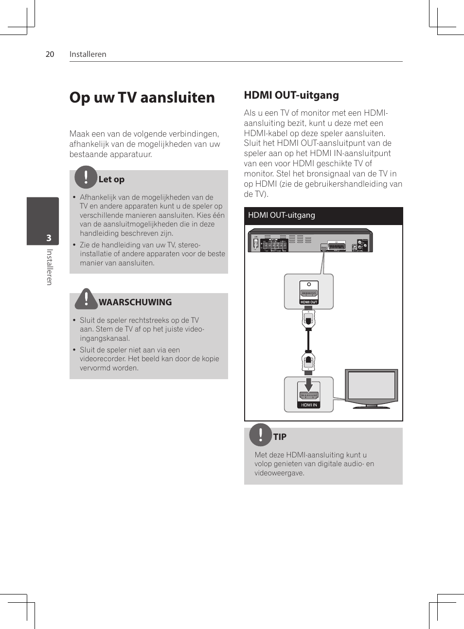 Op uw tv aansluiten, Hdmi out-uitgang | Pioneer DCS-424K User Manual | Page 204 / 280