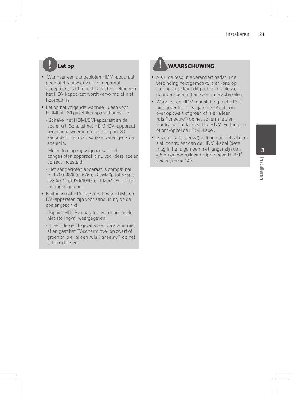 Let op, Waarschuwing | Pioneer DCS-424K User Manual | Page 205 / 280