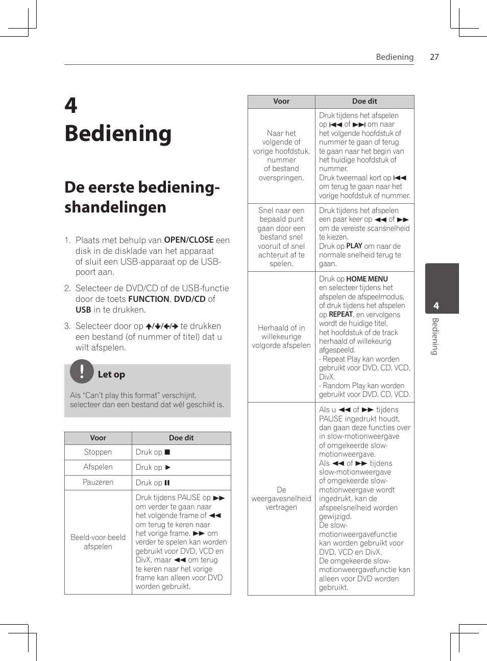 De eerste bediening-shandelingen, 4bediening, De eerste bediening- shandelingen | Pioneer DCS-424K User Manual | Page 211 / 280