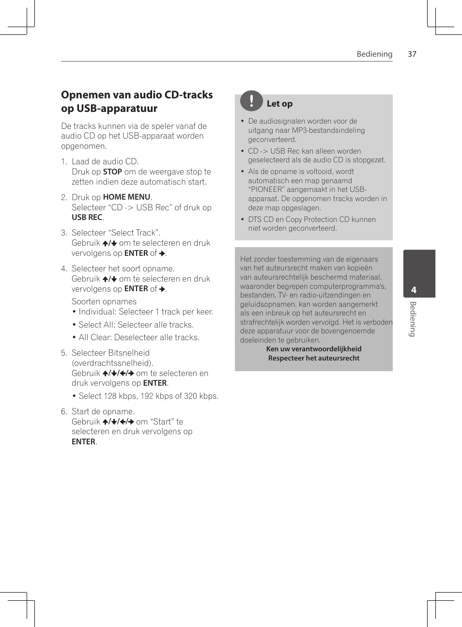 Opnemen van audio cd-tracks op usb-apparatuur | Pioneer DCS-424K User Manual | Page 221 / 280