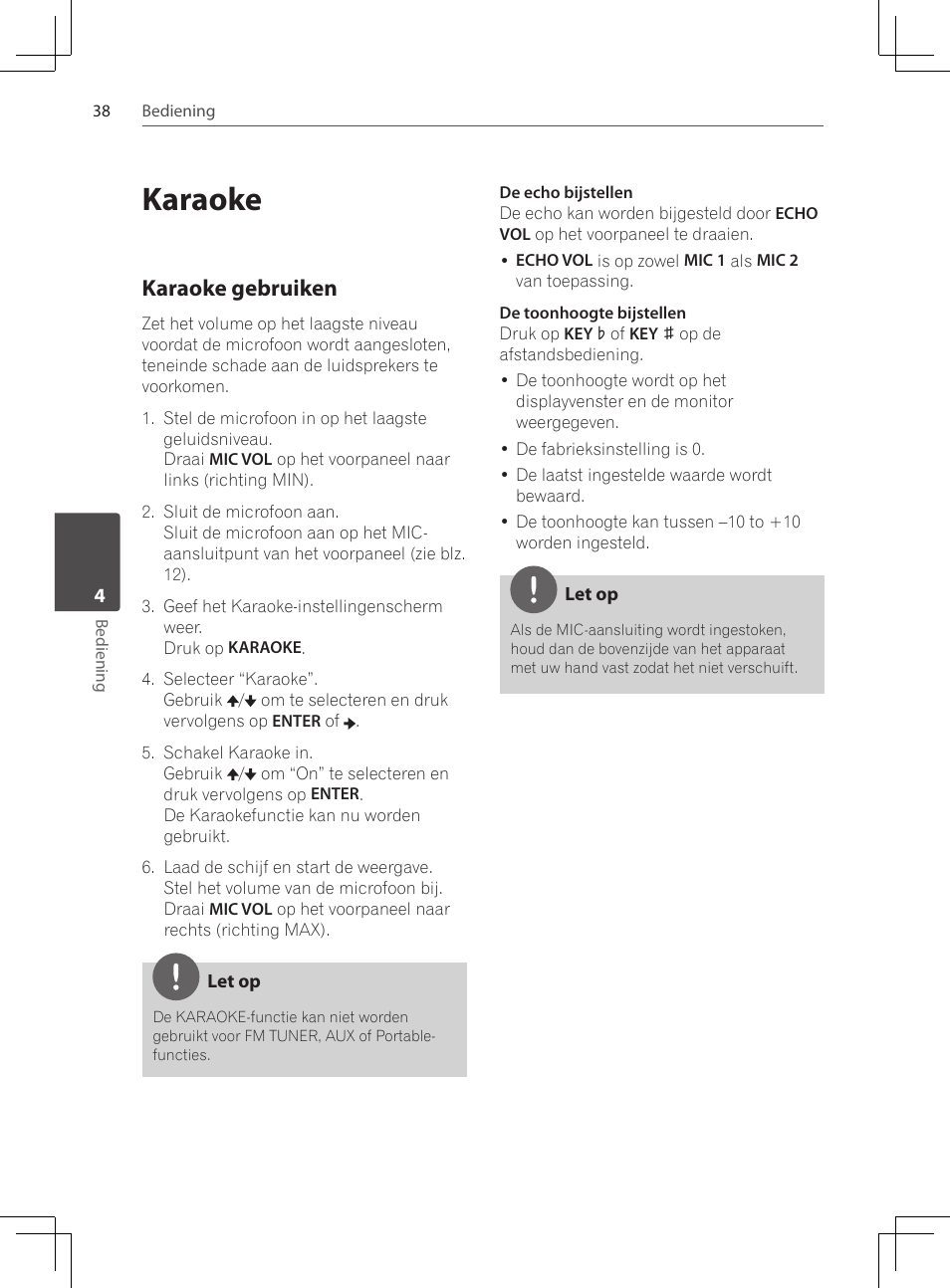 38 karaoke 38, Karaoke gebruiken, Karaoke | Pioneer DCS-424K User Manual | Page 222 / 280