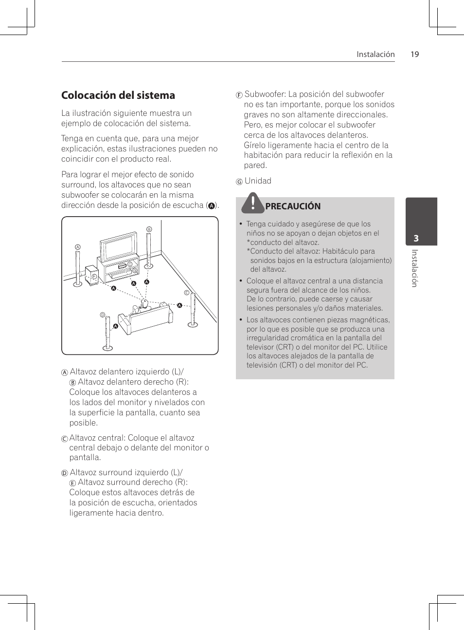 Colocación del sistema | Pioneer DCS-424K User Manual | Page 249 / 280