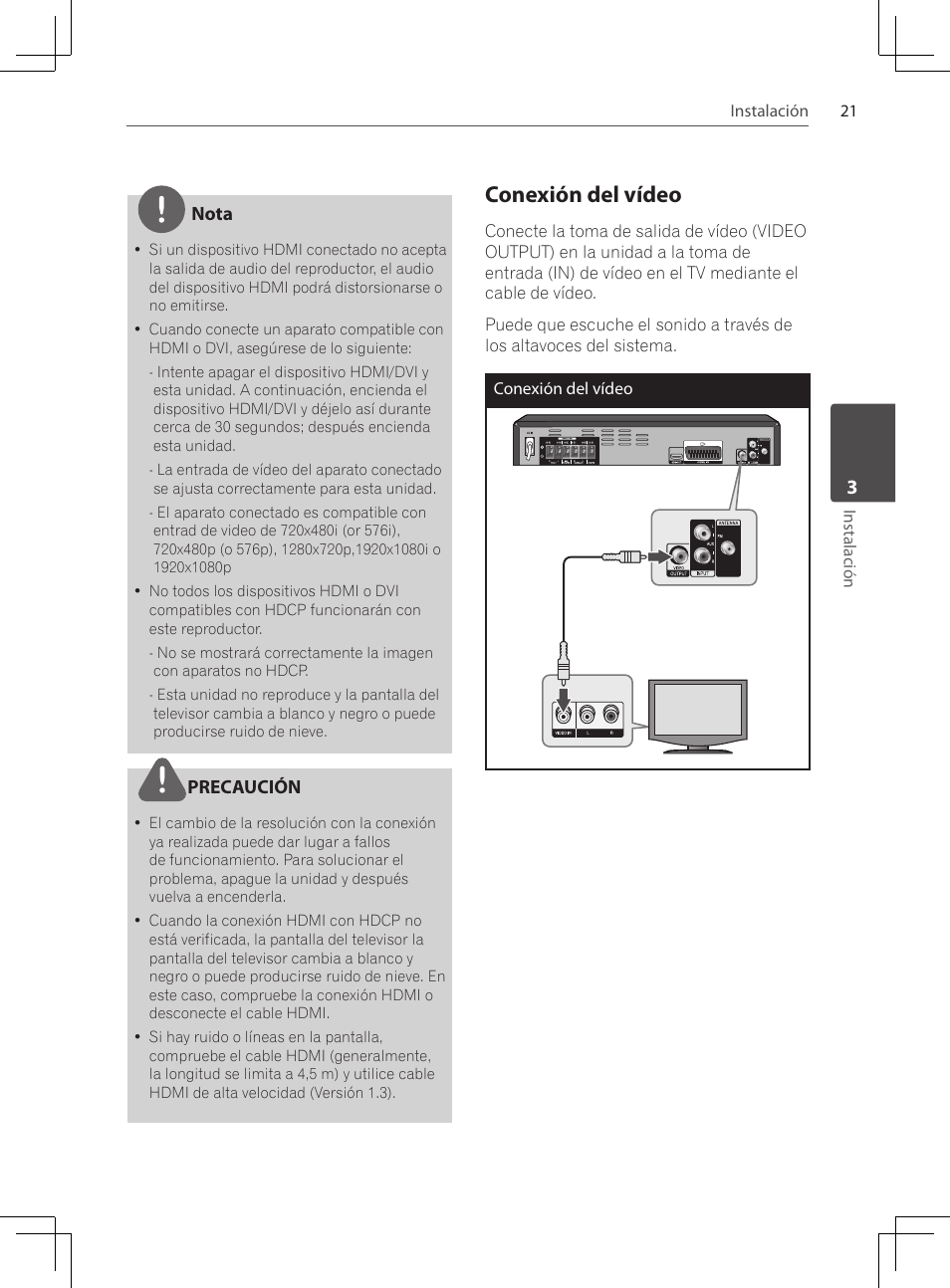Conexión del vídeo | Pioneer DCS-424K User Manual | Page 251 / 280