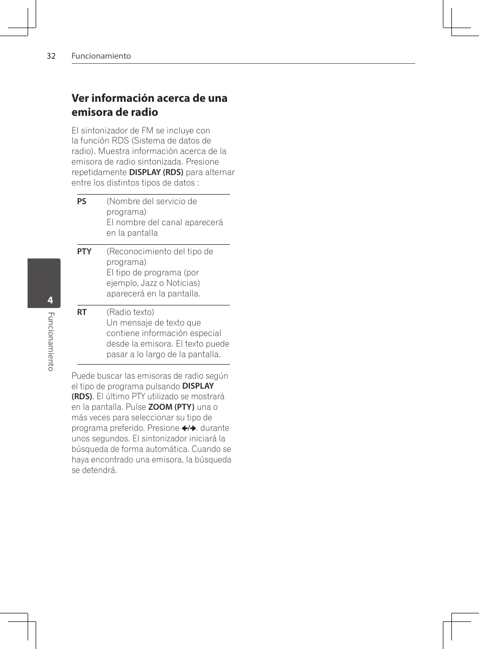 Ver información acerca de una, Emisora de radio, Ver información acerca de una emisora de radio | Pioneer DCS-424K User Manual | Page 262 / 280