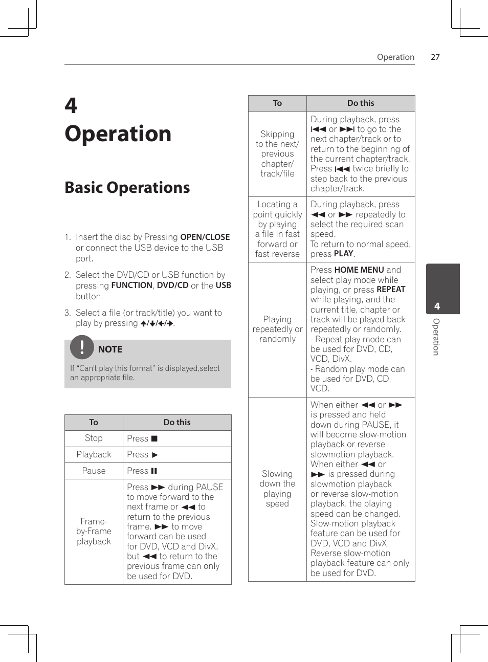 Basic operations, 4operation | Pioneer DCS-424K User Manual | Page 27 / 280