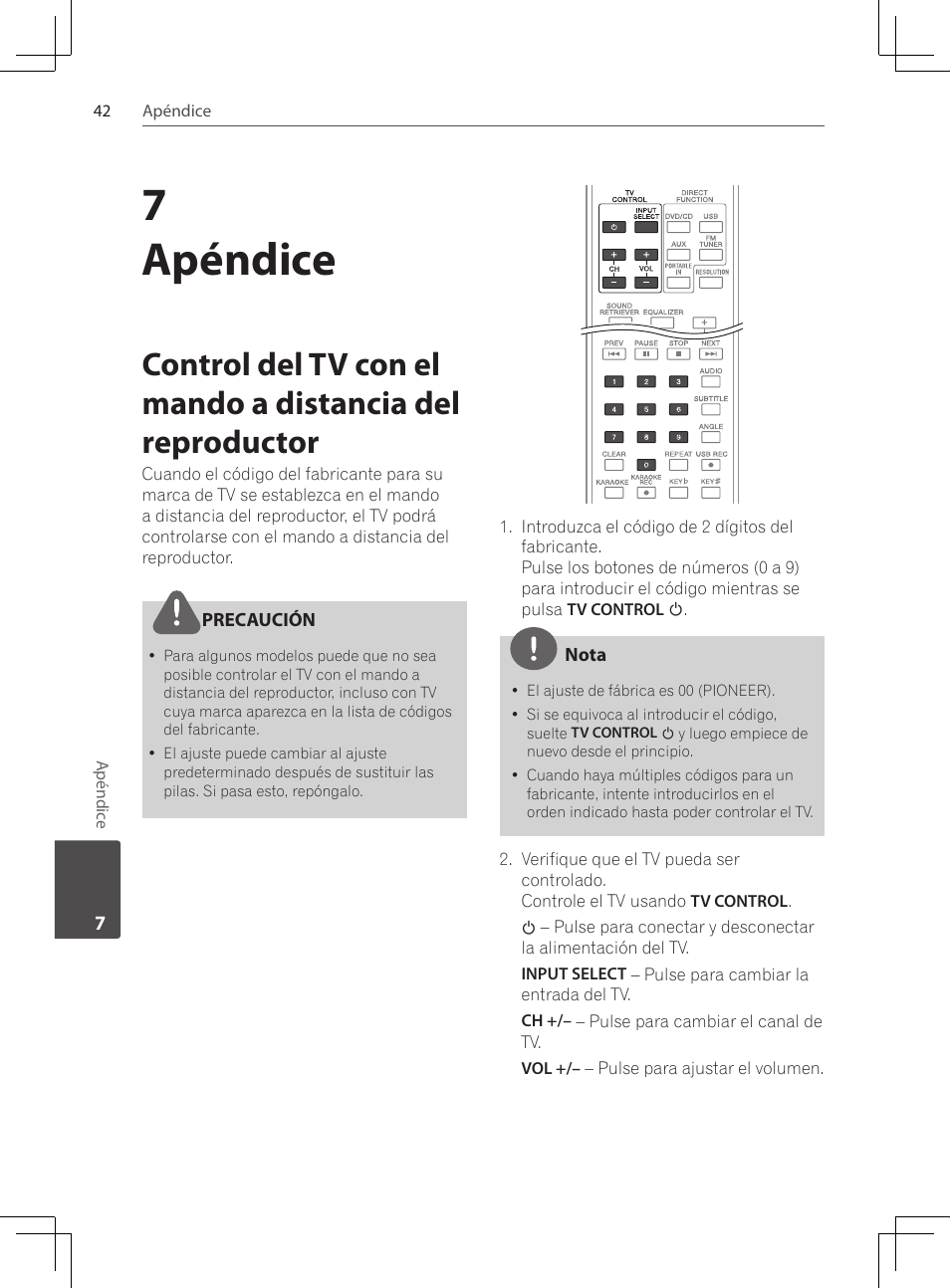 7apéndice | Pioneer DCS-424K User Manual | Page 272 / 280