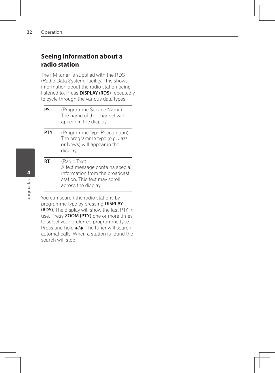 Seeing information about a radio, Station, Seeing information about a radio station | Pioneer DCS-424K User Manual | Page 32 / 280