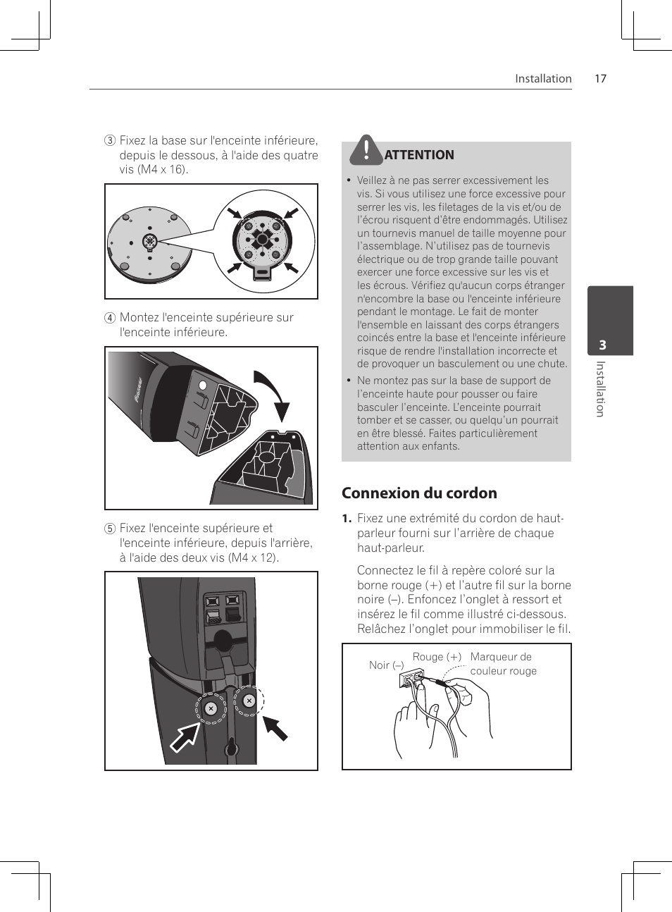 Connexion du cordon | Pioneer DCS-424K User Manual | Page 63 / 280
