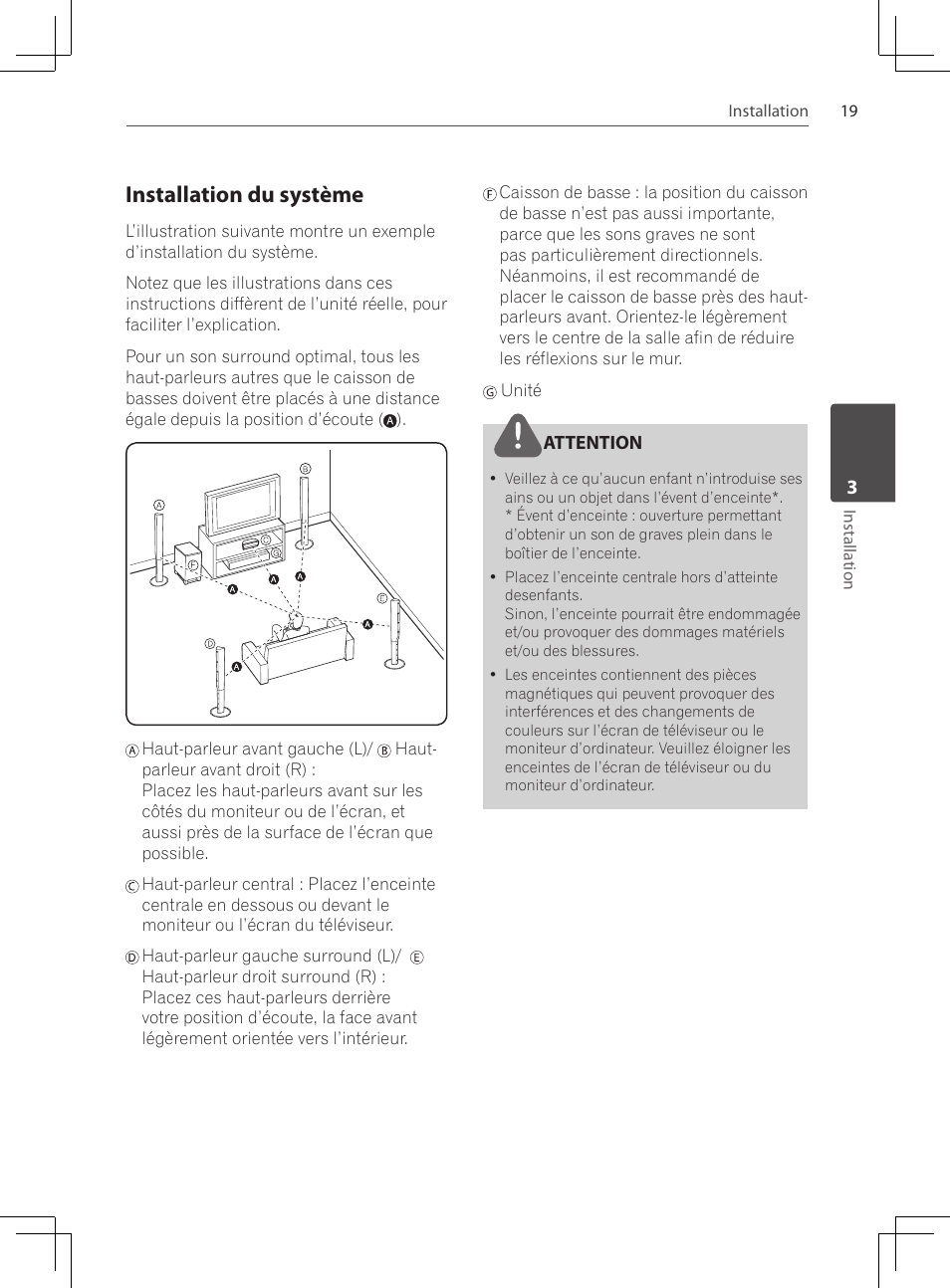 Installation du système | Pioneer DCS-424K User Manual | Page 65 / 280