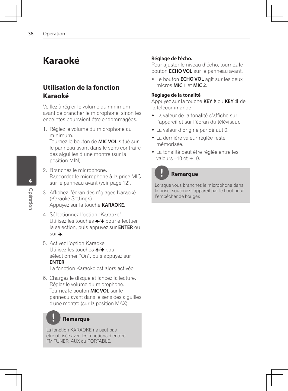 38 karaoké 38, Utilisation de la fonction karaoké, Karaoké | Pioneer DCS-424K User Manual | Page 84 / 280