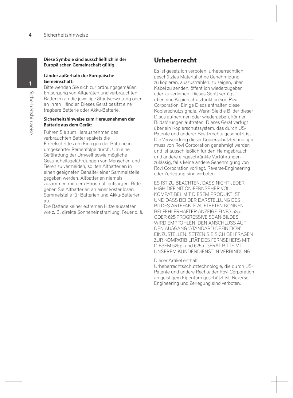 Urheberrecht | Pioneer DCS-424K User Manual | Page 96 / 280