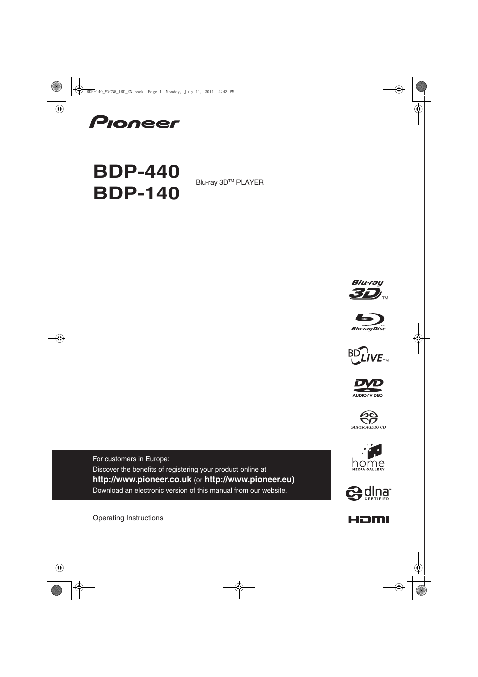 Pioneer BDP-440 User Manual | 64 pages