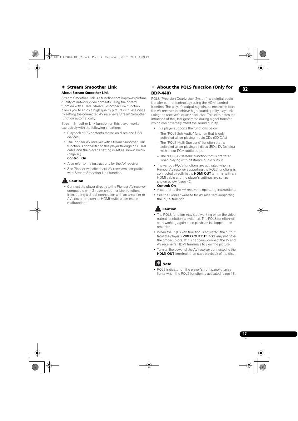 Pioneer BDP-440 User Manual | Page 17 / 64