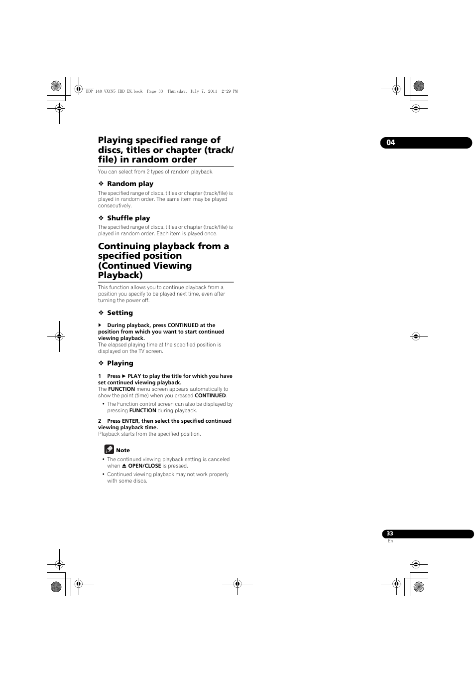 Pioneer BDP-440 User Manual | Page 33 / 64