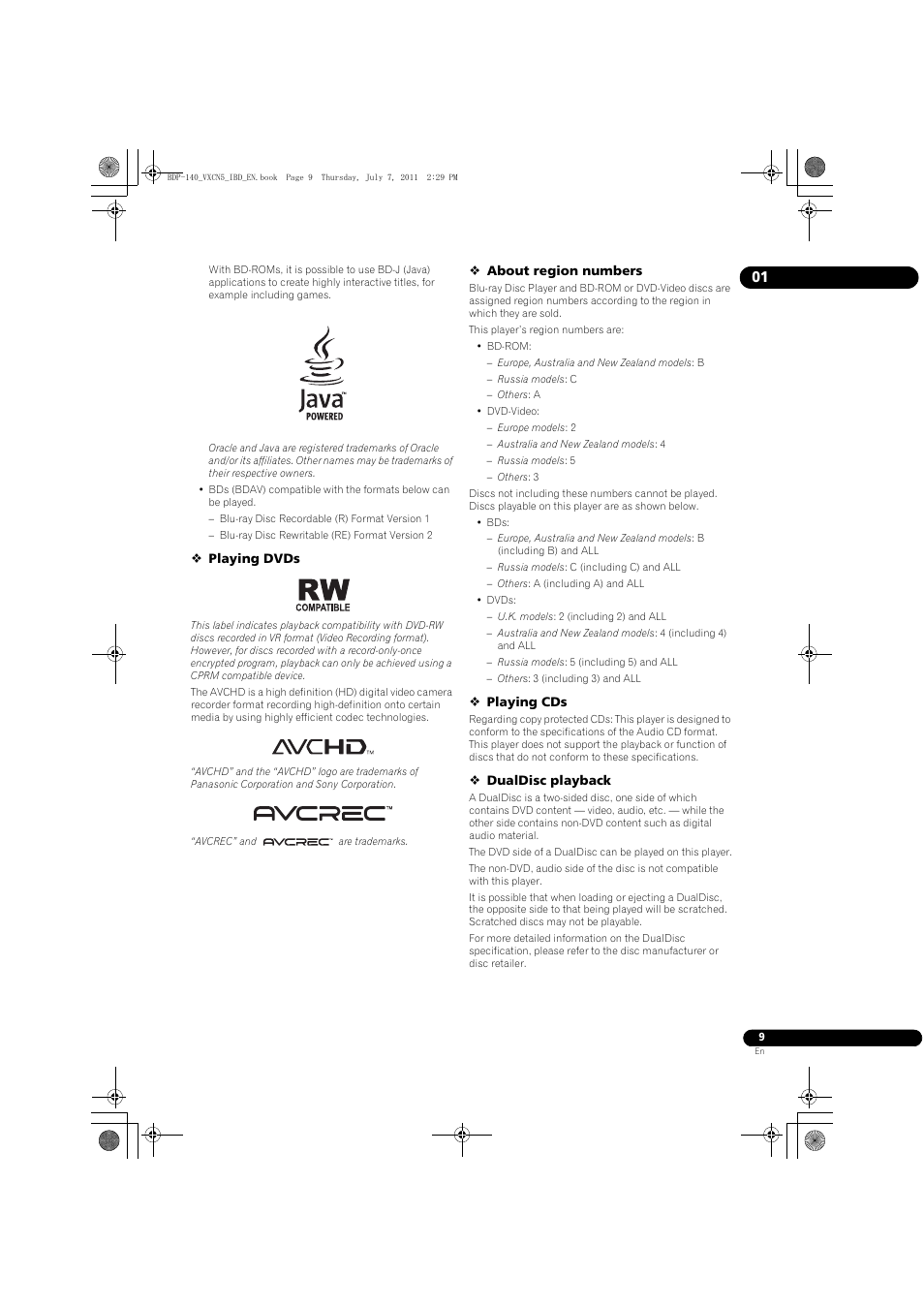Pioneer BDP-440 User Manual | Page 9 / 64