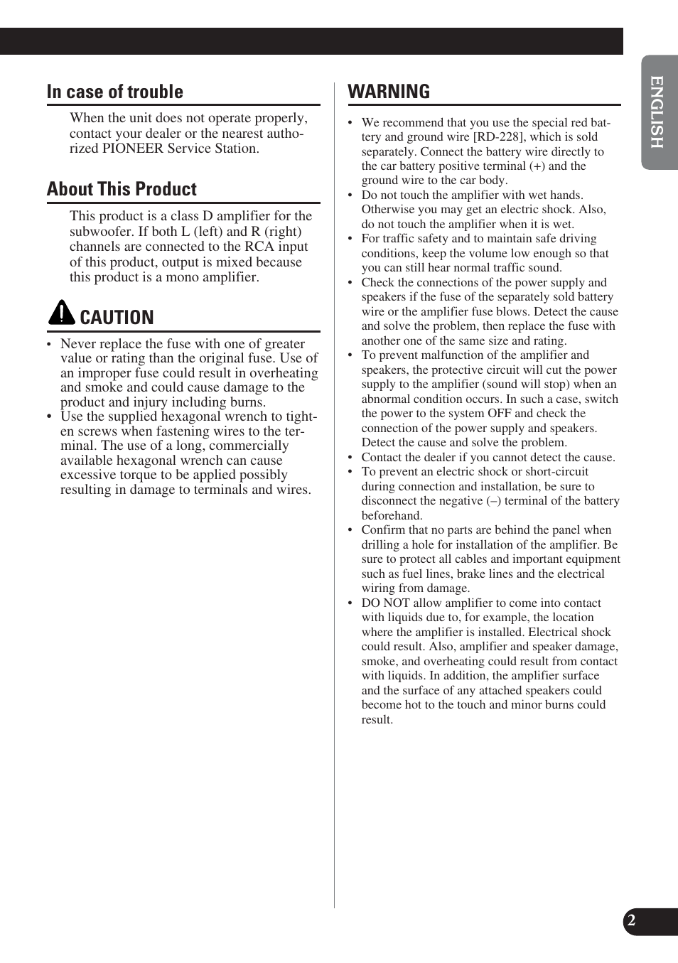 About this product, Caution, Warning | Pioneer PRS-D1200M User Manual | Page 3 / 114