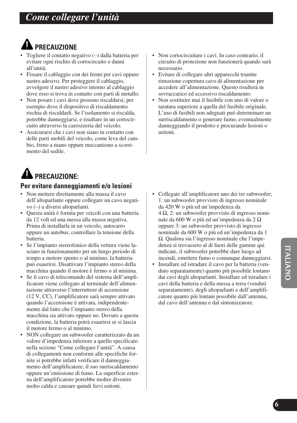 Come collegare i’unità, Come collegare l’unità | Pioneer PRS-D1200M User Manual | Page 71 / 114
