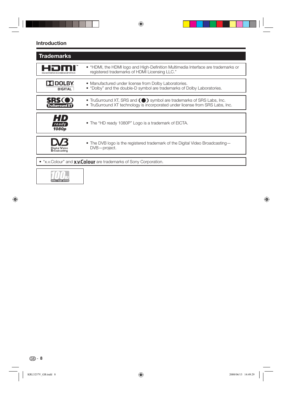 Trademarks, Introduction | Pioneer KRL-32V User Manual | Page 11 / 340